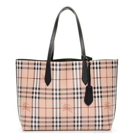 burberry haymarket check reversible tote|burberry checked canvas tote bag.